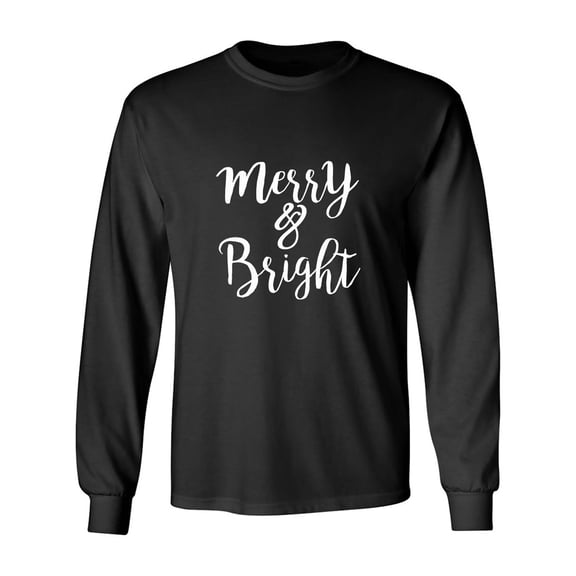 Merry & Bright Adult Long Sleeve T-shirt
