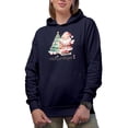 thumbnail image 1 of Merry & Bright, Christmas & Santa Art, Navy Blue Hooded Sweatshirt or Hoodie, 2XL, 1 of 5