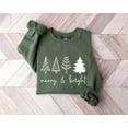 thumbnail image 1 of Merry & Bright Christmas Trees Sweatshirt, Christmas Sweatshirt, Christmas Shirt, Winter Shirt, Holiday Sweater, Womens Holiday Sweatshirt, 1 of 5