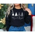 thumbnail image 1 of Merry & Bright Christmas Trees Sweatshirt, Christmas Sweatshirt, Holiday Sweater, Womens Holiday Sweatshirt, Christmas Sweatshirt, Winter T, 1 of 5