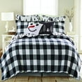 thumbnail image 1 of Merry & Bright Collection - Northern Star Quilt Set - King/Cal King Quilt (106x92in.) + Two King Pillow Shams (36x20in.) - Christmas Tree - Black and White - Reversible, 1 of 7