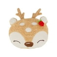 thumbnail image 1 of Merry & Bright Comet and Cupid by Levtex Home - Decorative Pillow (18x14in.) - Reindeer Figural - Brown, White, Red, and Tan, 1 of 6