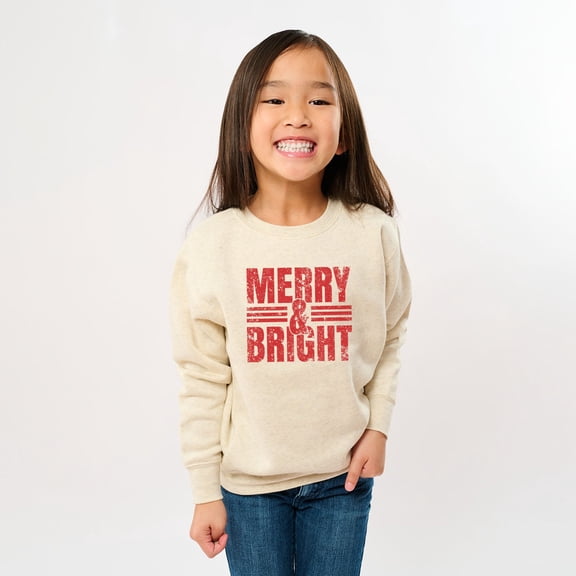 Merry & Bright Distressed - Youth Graphic Sweatshirt