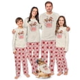 thumbnail image 1 of Merry & Bright Gingerbread Hot Cocoa Matching Family Christmas Pajamas With Dog, Beige & Pink Holiday PJs, Plus Sizes, With Pockets, 1 of 7