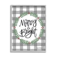 thumbnail image 1 of Merry & Bright Gingham Christmas Calligraphy Design Inspirational Graphic Art Framed Art Print Wall Art, 1 of 7