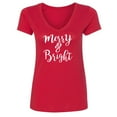 thumbnail image 1 of Merry & Bright Womens V-Neck Tee, 1 of 1