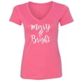 thumbnail image 1 of Merry & Bright Womens V-Neck Tee, 1 of 1