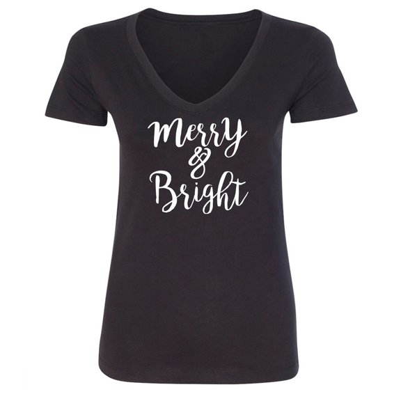 Merry & Bright Womens V-Neck Tee