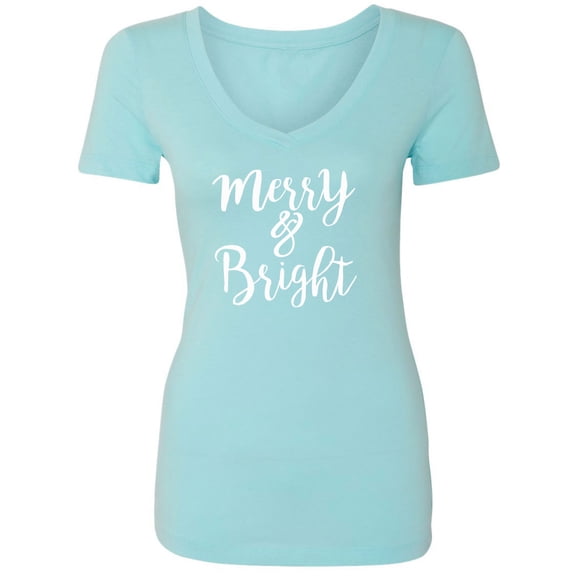 Merry & Bright Womens V-Neck Tee