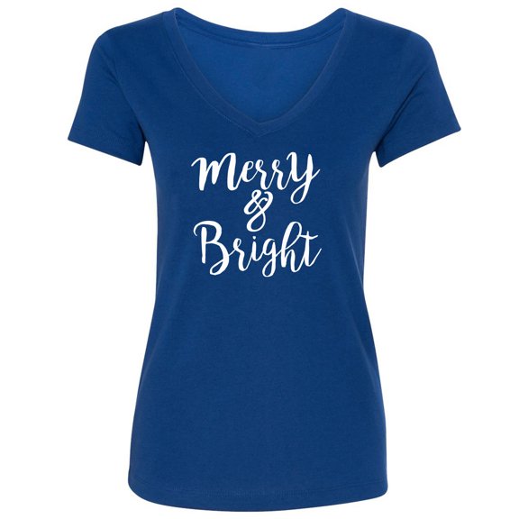 Merry & Bright Womens V-Neck Tee