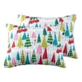 thumbnail image 1 of Merry & Bright by Levtex Home - Holly Jolly - Quilted Standard Sham (Pack of 2) - Christmas Tree - Red Green Teal Pink - Reversible - Microfiber, 1 of 4