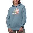 thumbnail image 1 of Merry & Bright with Cute Watercolor Art of a Christmas Tree & Santa Merch Gift, Light Blue Hooded Sweatshirt or Hoodie, Small, 1 of 5