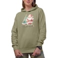 thumbnail image 1 of Merry & Bright with Cute Watercolor Art of a Christmas Tree & Santa Merch Gift, Sand Hooded Sweatshirt or Hoodie, Large, 1 of 5