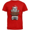 thumbnail image 1 of Merry Catmas Santa Christmas Cat Red T-Shirt - Medium, 1 of 1