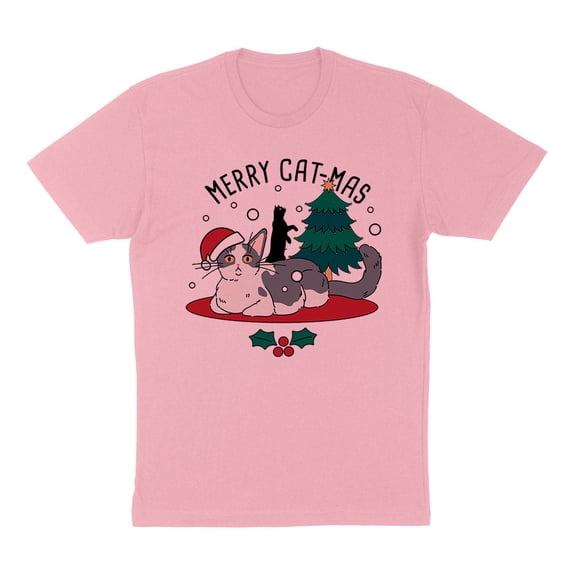 Merry Catmas Shirt Unisex X-Large Pink