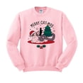 thumbnail image 1 of Merry Catmas Sweatshirt Unisex Small Pink, 1 of 5