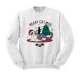 thumbnail image 1 of Merry Catmas Sweatshirt Unisex X-Large White, 1 of 5