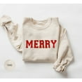thumbnail image 1 of Merry Chenille Patch Sweatshirt, Christmas Gift, Holiday Sweater, Retro Christmas Shirt, Christmas Sweatshirt for Woman, 1 of 5
