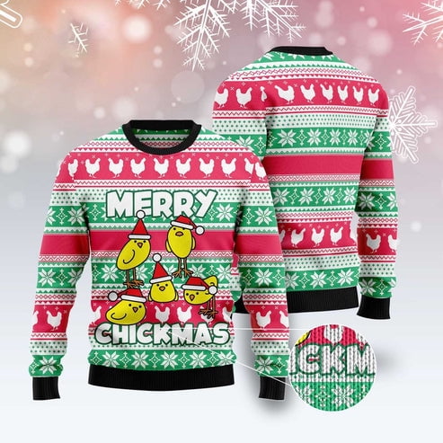 Merry Chickmas 3D Christmas Sweater, Funny Xmas Sweater, Sweater Xmas