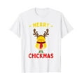 thumbnail image 1 of Merry Chickmas Cute Baby Chick Christmas Farm Animal Xmas White T-Shirt, 1 of 5