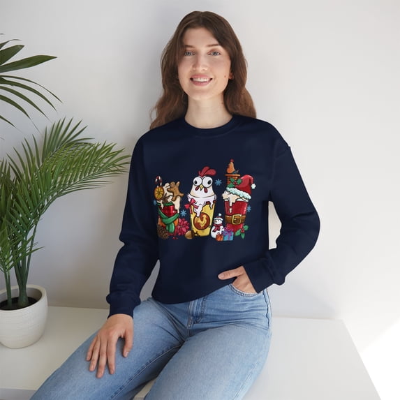 Merry Chickmas Sweatshirts, Chicken Sweatshirts, Christmas Sweatshirts