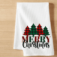 thumbnail image 1 of Versatility Merry Christmas Dish Towel, Soft Waffle Weave, Buffalo Plaid, 16x24, 1 of 4