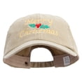 thumbnail image 1 of Merry Chirstmas Embroidered Big Size Washed Pigment Dyed Cap - Khaki XL-3XL, 1 of 5