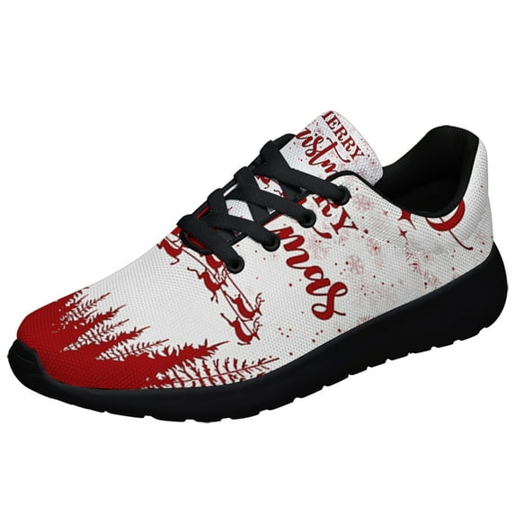 Merry ChriStas Santa Claus Shoes Sneakers for Women Men Black Size 4