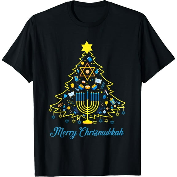 Merry Chrismukkah Christmas Tree Hanukkah Chanukah 2022 T-Shirt
