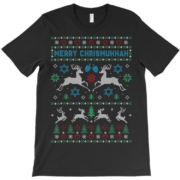 Merry Chrismukkah Funny Funny Christmas Hanukkah Sweater Interfaith H13599 T-Shirt, for Men and Women, Up to Size 5XL