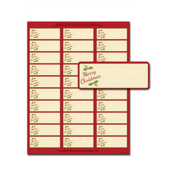 Merry Christmas 30-Up Address Labels - 5 Sheets/150 Labels Total - 1in. x 2.625in. Sized Labels (blank labels) (2014072b) - Walmart Business Supplies merry-christmas-30-up-address-labels-5-sheets-150-labels-total-1in-x-2-625in-sized-labels-blank-labels-2014072b-walmart-business-supplies