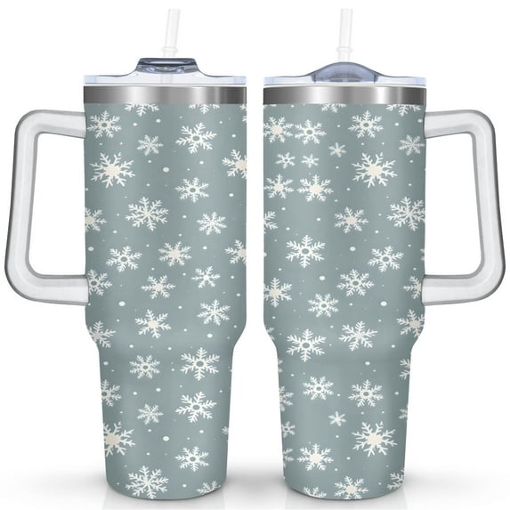 Merry Christmas 40 OZ Tumbler with Handle Stainless Steel Xmas Tree Travel Mug Decorative Cafe Tumblers for Spring Summer Camping Outdoor for Mom Wife Teacher Neighbor