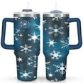 thumbnail image 1 of Merry Christmas 40 Oz Tumbler with Handle Stainless Steel Winter Snowflake Travel Mug Modern Thermal Insulated Coffee Mug for Home Office Supplies Camping Outdoor for Mom Wife Teacher Neighbor, 1 of 7