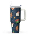 thumbnail image 1 of Merry Christmas 40oz Stainless Steel Insulated Travel Tumbler with Handle and Straw, Holiday Leak Proof Coffee Cup, Winter Gift Mug, 1 of 4