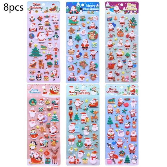Merry Christmas Adorable Cartoon Santa Claus Foam Stickers - DIY Decor