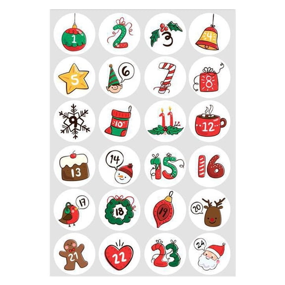 Merry Christmas Advent Calendar mber Stier Cookie Can Gift Seal Label Year Decor Stier Paper 2025New Christmas craft stiers,advent Stiers,2024 tr Boxes fingernail by de cal L5N3