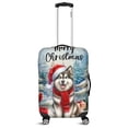 thumbnail image 1 of Merry Christmas Alaskan Malamute Enjoys Woofmas Winter Xmas Holiday Travel Luggage Cover Alaska Mal Dog Lovers Gifts Suitcase Dust Protective Decor - 02022, 1 of 5