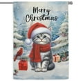 thumbnail image 1 of Merry Christmas American Shorthair Enjoys Catmas Winter Xmas Holiday House Flag 28x40in Double Sided Cat Lover Kitten Owner Gifts Outdoor Decor - 02022, 1 of 5