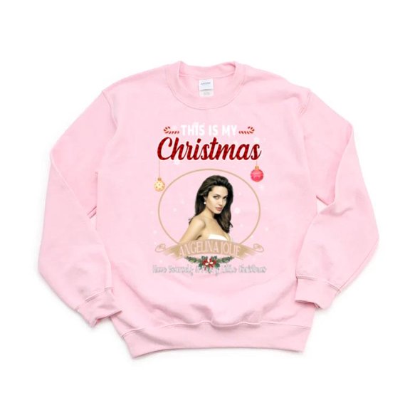 Merry Christmas Angelina Jolie Actress Hollywood Star Holiday Fan Gift SweatShirt Unisex, up to 5XL