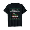thumbnail image 1 of Merry Christmas Animal Filthy Ya Ugly Sweater Style Matching T-Shirt, 1 of 5