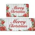 Merry Christmas Anti Fatigue Kitchen Mat 2PCS,Cushioned NonSkid