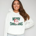 thumbnail image 1 of Merry Christmas Arched Glitter Santa - Womens Hoodie, 1 of 7
