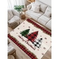 thumbnail image 1 of Merry Christmas Area Rug for Bedroom 3x5 Ft Buffalo Check Plaid Tree Super Soft fuzzy Throw Rug Non-Slip Fluffy Plush Indoor Floor Carpet for Living Room Nursery Home Decor, 1 of 8