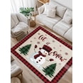 thumbnail image 1 of Merry Christmas Area Rug for Bedroom 4x6 Ft Cute Snowman with Xmas Tree Super Soft fuzzy Throw Rug Non-Slip Fluffy Plush Indoor Floor Carpet for Living Room Nursery Home Decor, 1 of 8