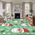 thumbnail image 1 of Merry Christmas Area Rugs 8'x10', Small Throw Rugs for Living Room Patio, Santa Claus Xmas Winter Leaves Snowflake Green Indoor Outdoor Rug Non-Slip Low Pile Carpet Runner Reversible Floor Mats, 1 of 8