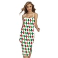 thumbnail image 1 of Merry Christmas Argyle Pattern Printed Cross Back Cami Dress, Jesus Christian Fashion Summer Maxi Sexy Casual Dress For Women, 1 of 4