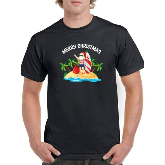 Merry Christmas At The Beach T-Shirt Men -Smartprints Designs, Male Large