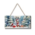 thumbnail image 1 of Merry Christmas Australian Shepherd Enjoys Woofmas Winter Xmas Holiday Landscape Wood Sign Aussie Dog Lover Gifts Hanging Wall Home Decor - 02022, 1 of 5
