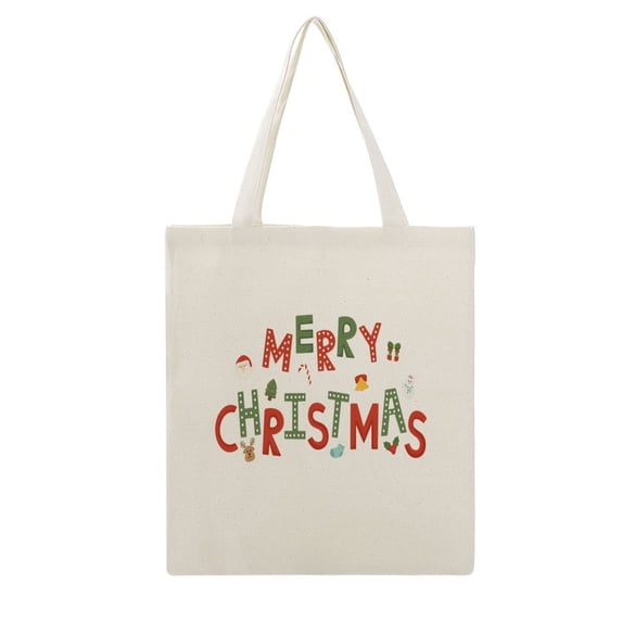 Merry Christmas Available Premium Canvas Reusable Tote Bags,Made of Natural Canvas with Handle,Gift,Work,Shopping