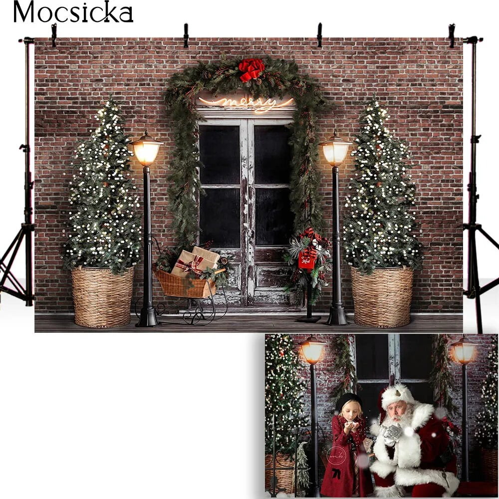 Merry Christmas Backdrop Photography Xmas Tree Background Decoration